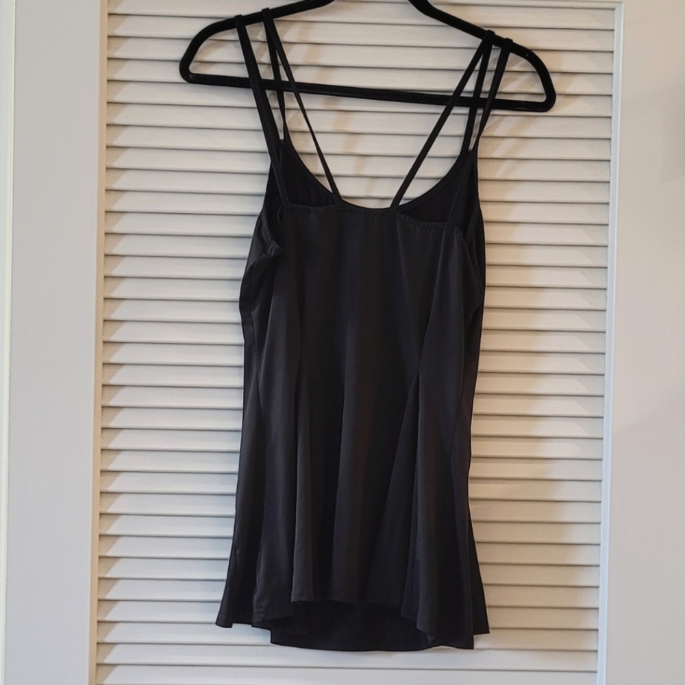 Meaveor- Black Stretchy Top With Multiple Spaghetti Straps & Flare Sides - Picture 2 of 4
